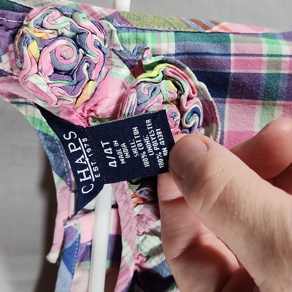 Chaps Plaid Design Girls Dress Size 4/4T - Picture 6 of 6